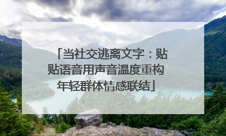 当社交逃离文字：贴贴语音用声音温度重构年轻群体情感联结